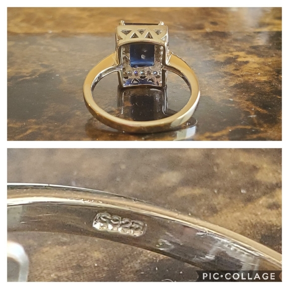 Genuine 5ct Blue Sapphire Ring Size 8 - Picture 6 of 8